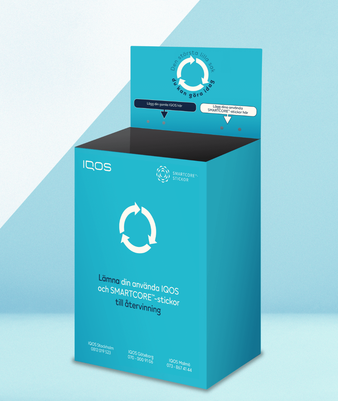 blue IQOS recycling box